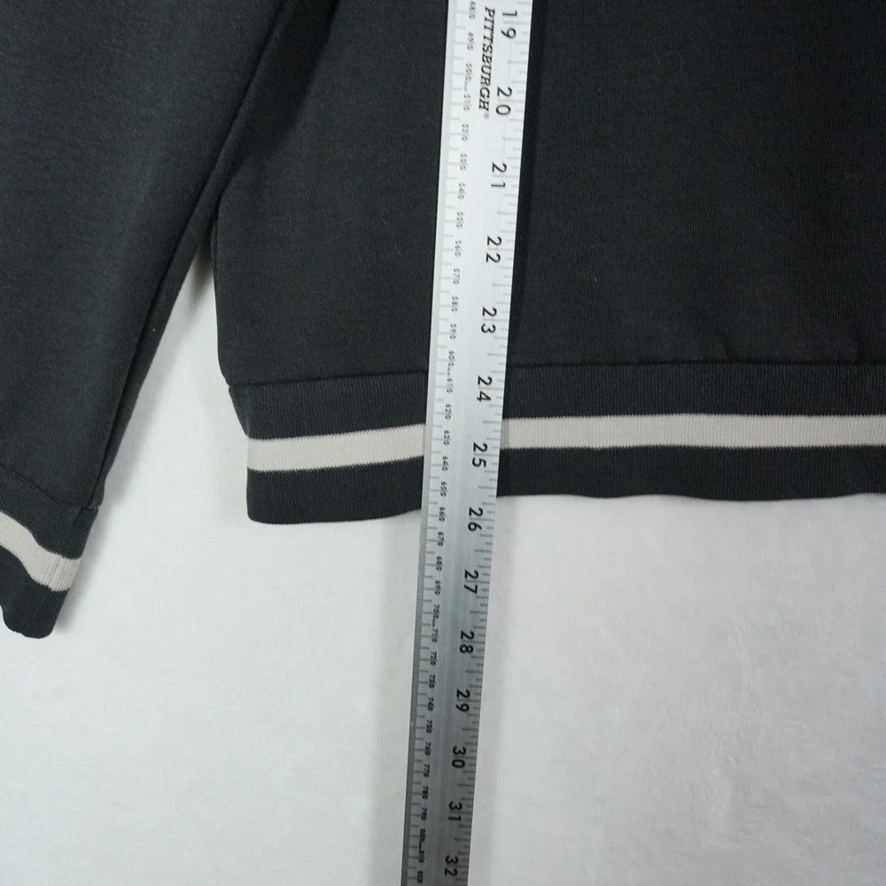 Polo Ralph Lauren Mens Black Spellout Varsity Stripe Pullover Hoodie Size Medium